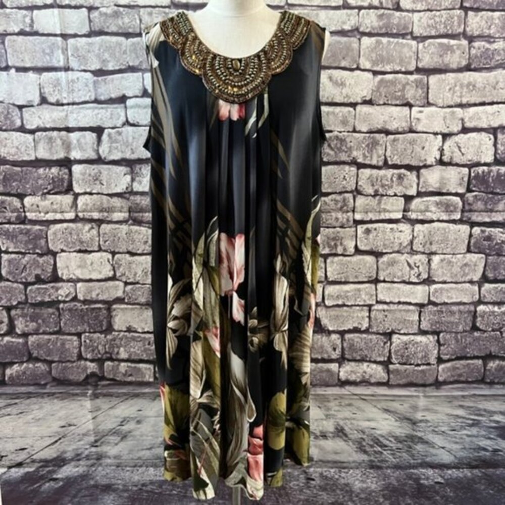 Dressbarn NWT Sleeveless Pleated Front Dress Size 18W